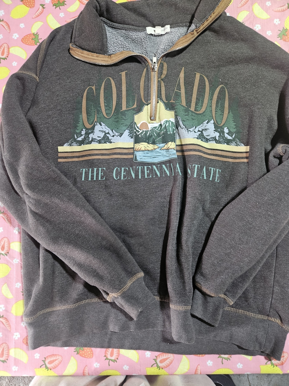 Colorado The Centennial State Half-Zip Pullover Sweatshirt - Charcoal